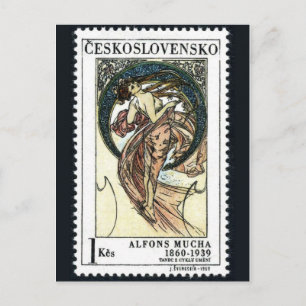 Vintage Briefmarke Postkarte