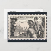 Vintage Briefmarke Postkarte (Vorne/Hinten)