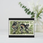 Vintage Briefmarke Postkarte (Stehend Vorderseite)