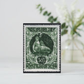 Vintage Briefmarke Postkarte (Stehend Vorderseite)