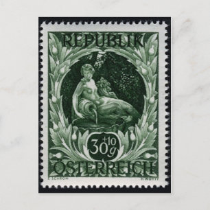 Vintage Briefmarke Postkarte