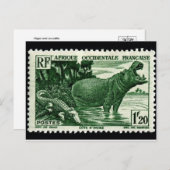 Vintage Briefmarke Postkarte (Vorne/Hinten)