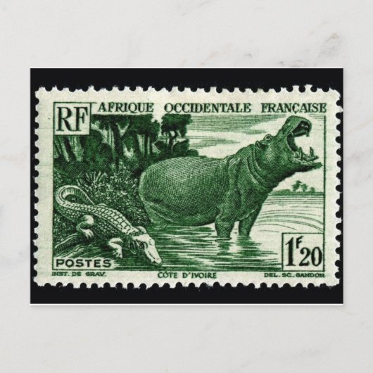 Vintage Briefmarke Postkarte (Vorderseite)