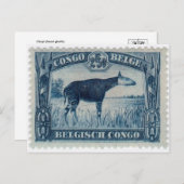 Vintage Briefmarke Postkarte (Vorne/Hinten)