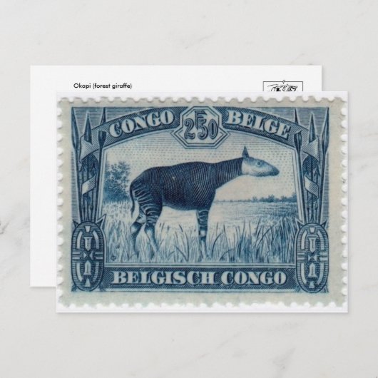 Vintage Briefmarke Postkarte (Vorne/Hinten)