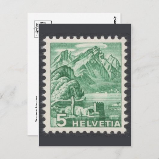 Vintage Briefmarke Postkarte (Vorne/Hinten)