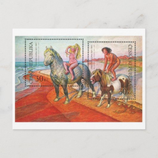 Vintage Briefmarke Postkarte (Vorderseite)