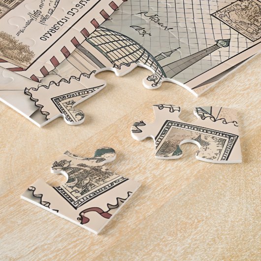 Vintage Briefmarke Puzzle (Seite)