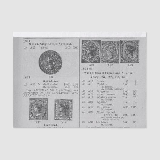 Vintage Briefmarke Seidenpapier (Vorderseite)