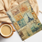 Vintage Briefmarke SpiralNotebook Notizblock
