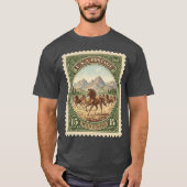 Vintage Briefmarke Wild Pferde T-Shirt (Vorderseite)