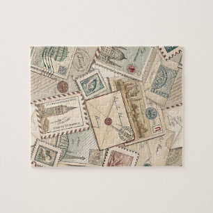 Vintage-Briefmarken-Puzzle Puzzle