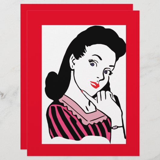 Vintage-Briefpapier Briefbogen (Vorne/Hinten)