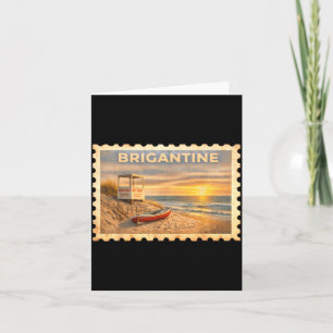 Vintage Brigantine New Jersey Retro-Reise-Stempel Karte