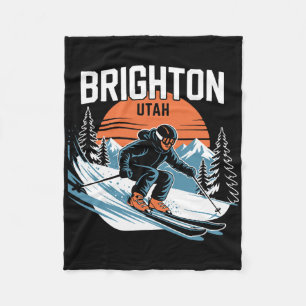 Vintage Brighton Utah Skifahren Wintersport Retro Fleecedecke