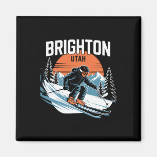 Vintage Brighton Utah Skifahren Wintersport Retro  Magnet