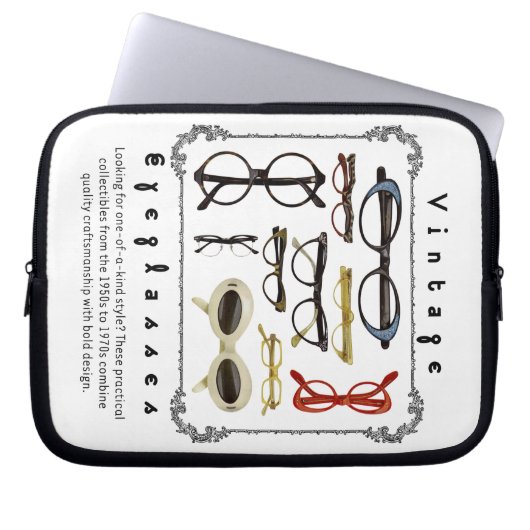 Vintage Brille 01 Laptopschutzhülle (Vorderseite)