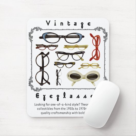 Vintage Brille 01 Mousepad (Mit Mouse)