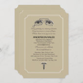 Vintage Brillen-Abschluss-Einladung Einladung (Vorne/Hinten)