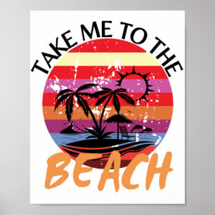 Vintage Bring mich im Sommer an den Strand Poster