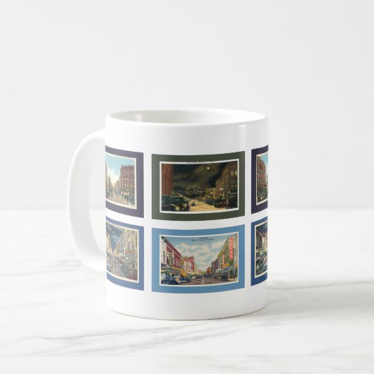 Vintage Bristol Postkarten Kaffeetasse (Vorderseite Links)
