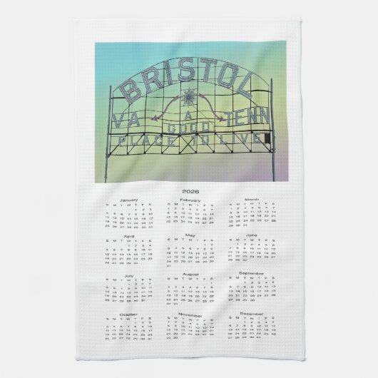 Vintage Bristol-Slogan-Schild 2026 Geschirrtuch (Vertikal)