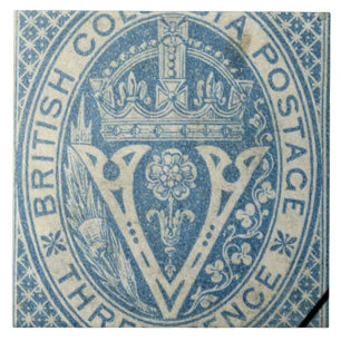 Vintage Britisch-KolumbienBriefmarke Fliese