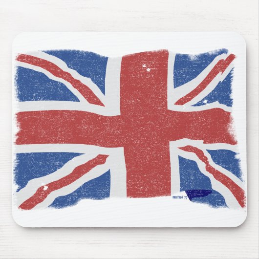 Vintage BRITISCHE Flagge 2 Mousepad (Vorne)