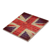 Vintage BRITISCHE Flagge auf einer Ziegelsteinwand Fliese (Seite)