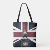 Vintage Britische Flagge & Big Ben, London, Großbr Tasche (Rückseite)