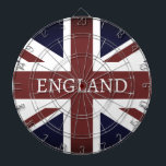 Vintage Britische Flagge (Britische Flagge) Dartscheibe<br><div class="desc">Vintage Britische Union Jack Flag benutzerdefinierte Dartboard. Patriotisches Design mit verblasster britischer Flagge von Großbritannien,  Großbritannien,  England.</div>
