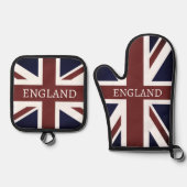 Vintage Britische Flagge Ofenhandschuh & Topflappen-Set (Vorderseite)