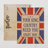 Vintage britische Flagge Postkarte (Vorne/Hinten)