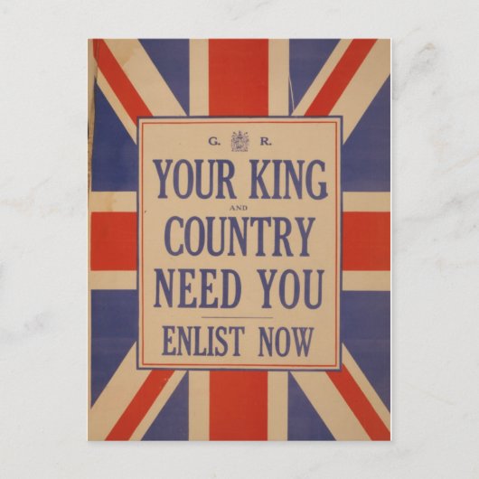 Vintage britische Flagge Postkarte (Vorderseite)