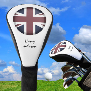 Vintage britische Flagge und Mit Monogramm Golfklu Golf Headcover