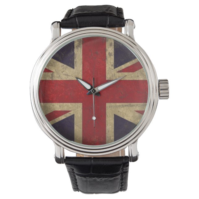 Vintage britische Flaggenüberwachung Armbanduhr (Vorderseite)