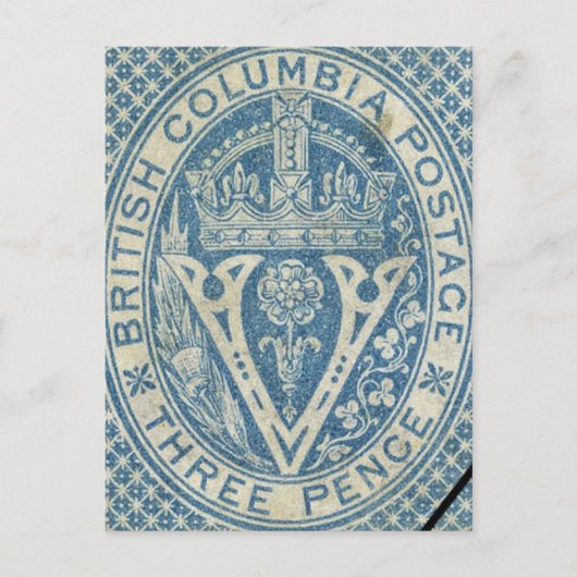 Vintage britische Postkarte für Columbia (Vorderseite)