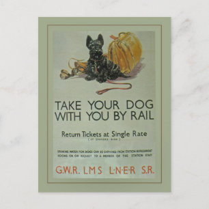 Vintage britische Schienescottie-Postkarte Postkarte