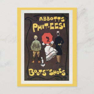 Vintage britische Stiefel und Schuhe Werbung Postkarte