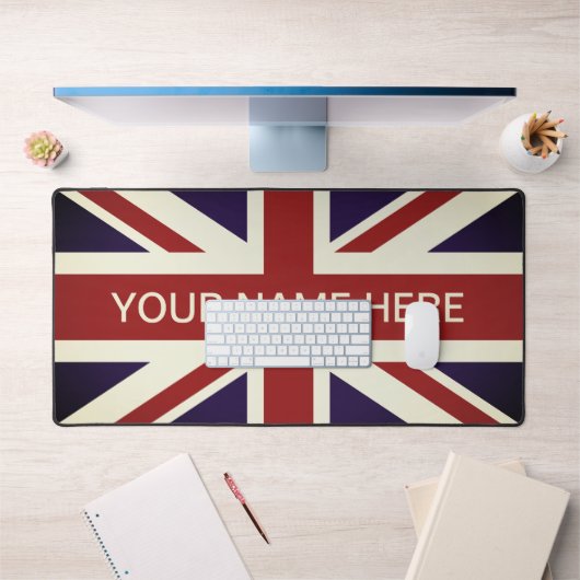 Vintage britische Union Jack-Flagge individuell an Schreibtischunterlage (Büro 1)