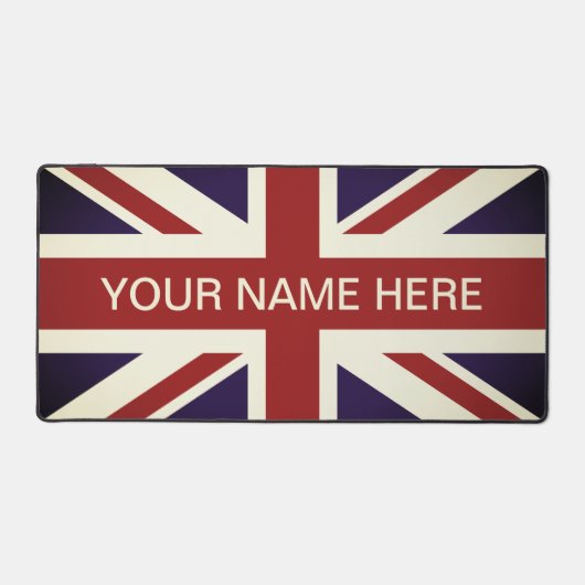 Vintage britische Union Jack-Flagge individuell an Schreibtischunterlage (Vorderseite)