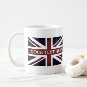 Vintage britische Union Jack Flagge Kaffeetasse