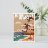 Vintage Britische vergin Islands Retrourlaub Postkarte (Stehend Vorderseite)