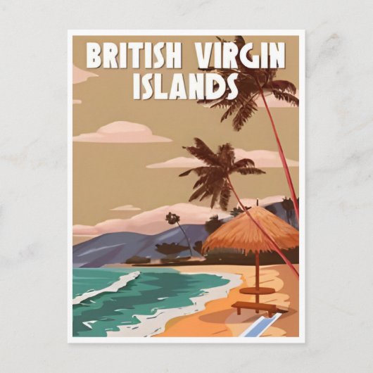 Vintage Britische vergin Islands Retrourlaub Postkarte (Vorderseite)