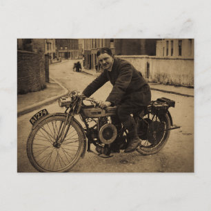 Vintage-Britisches-Motorrad frühe 1900er Postkarte