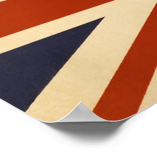 Vintage British Union Flag Rectangular Poster (Ecke)