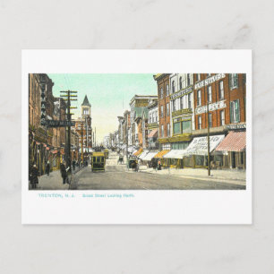 Vintage Broad Street, Trenton, New Jersey Postkarte