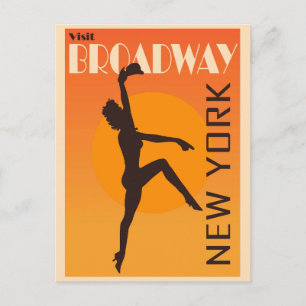 Vintage Broadway New York City Reise Postkarte