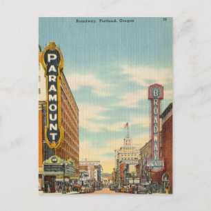 Vintage, Broadway, Portland, Oregon Postkarte
