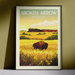 Vintage Broken Arrow Oklahoma Poster